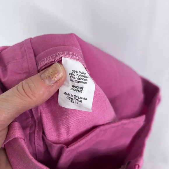 J Crew Stretch Pink Wool Blend Straight Leg Dress Pants Size 00 - Picture 9 of 11